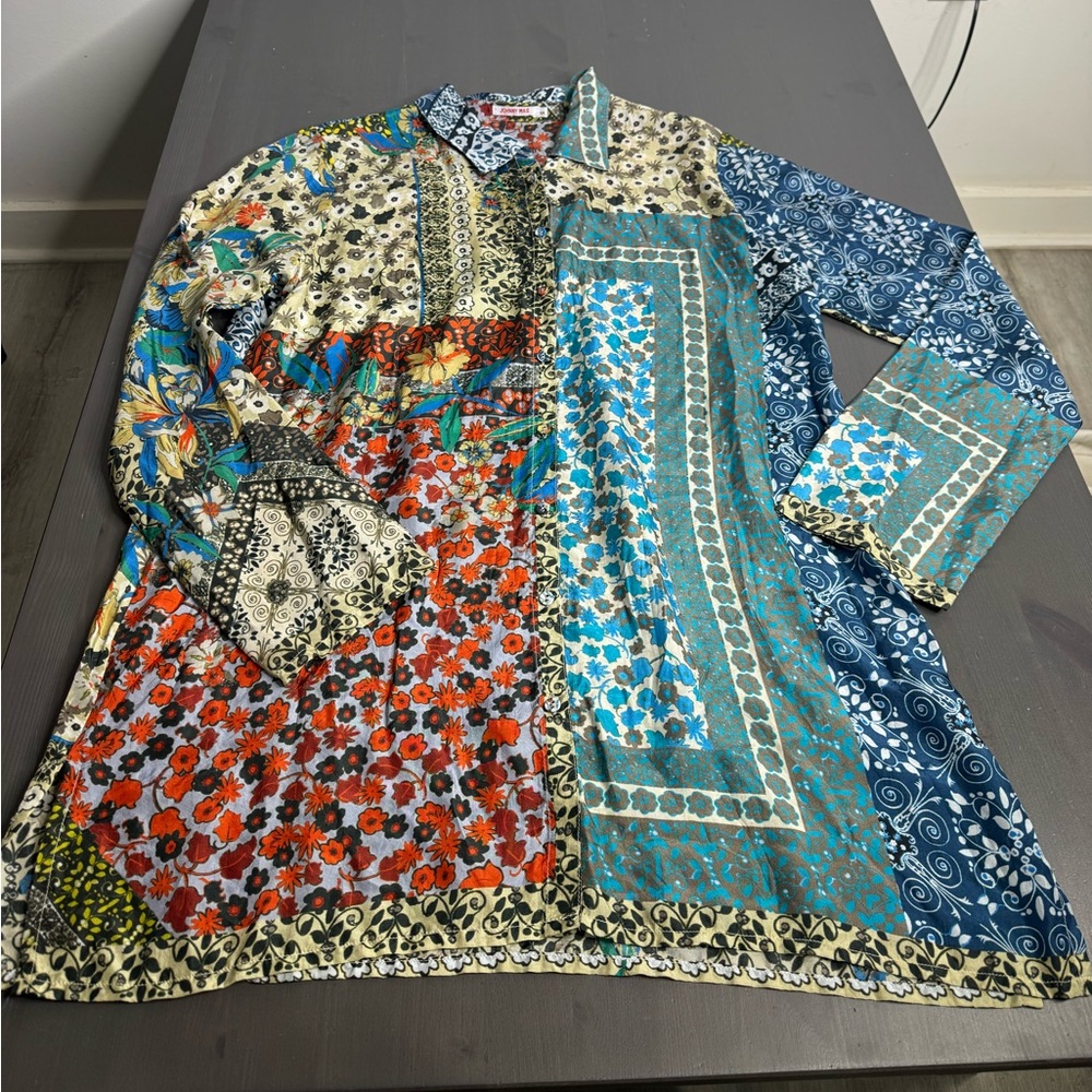 Johnny Was Boho Patchwork Blouse Whimsy Chic - image 2